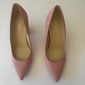 Nine West Blush Pink Pointed-Toe Suede Pumps